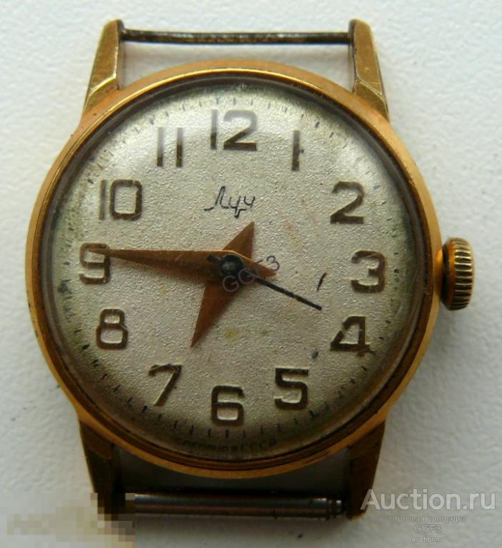 ⌚ Наручные женские часы Луч на ходу позолоченные AU, на ходу (вкп №89)✔ 