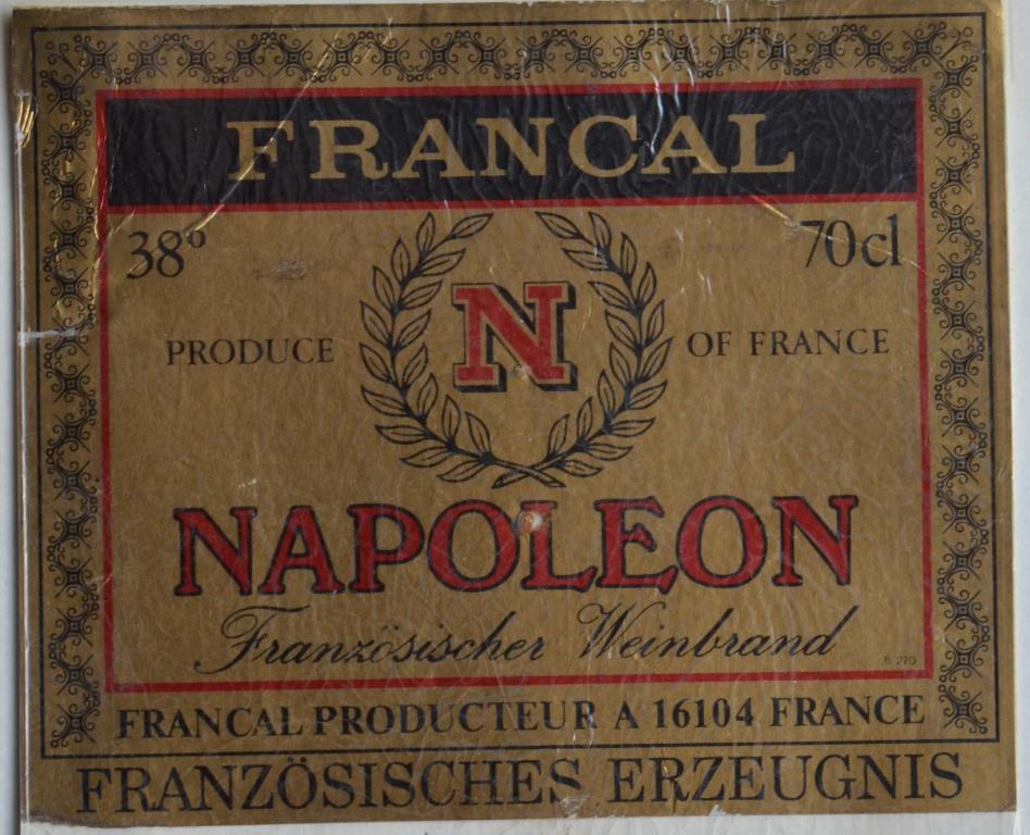 Этикетка Коньяк NAPOLEON - Франция экспорт в ГДР  - 1979 год - 1