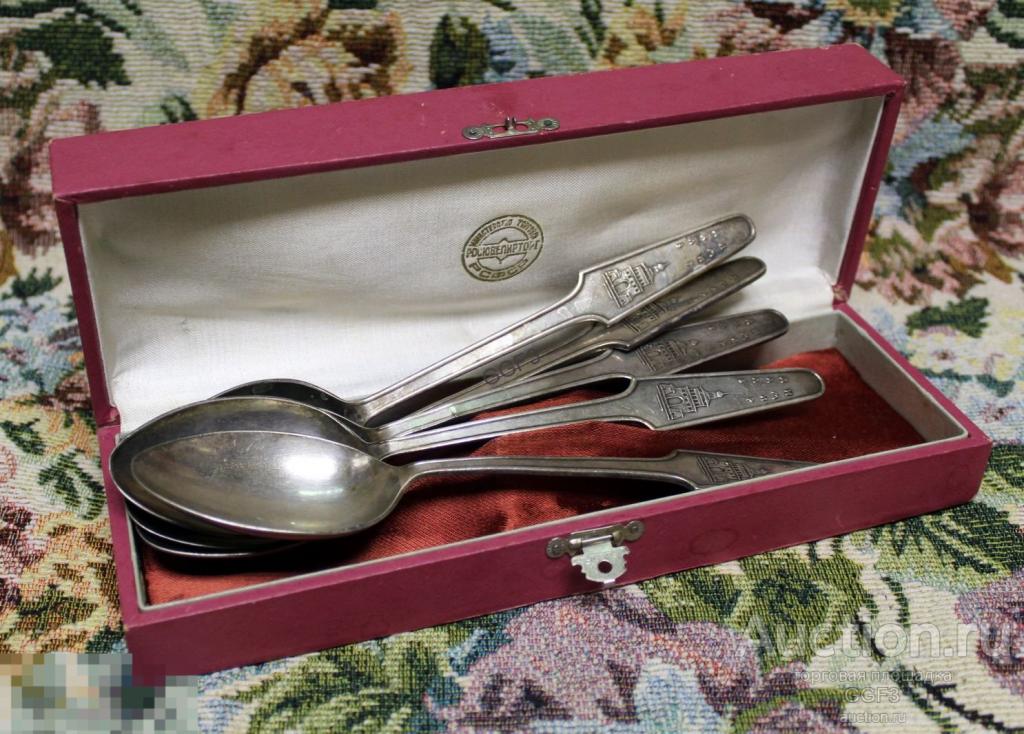 Ложка столовая Владимир, мельхиор 5 штук. СССР. 