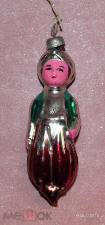 Елочная игрушка Маленький Мук или Аладдин на прищепке. СССР. 