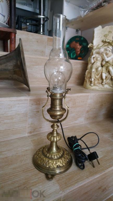 Старинная лампа с наклоном бра бронза золочение Германия 19век