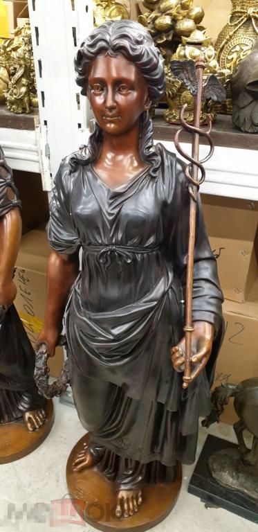 Гигиея - богиня здоровья, медицины (крупная). Боги. Бронза. Статуэтка.