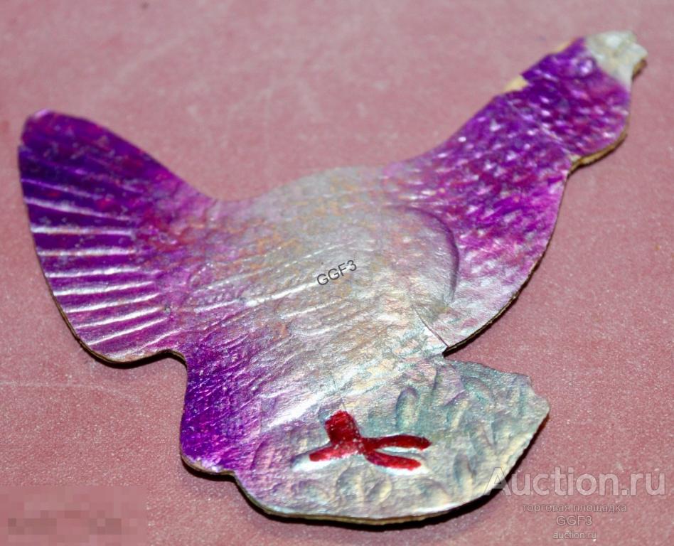 Советская Картонная Ёлочная игрушка картонаж  ТЕТЕРЕВ ГЛУХАРЬ. Штампованный картон СССР. 