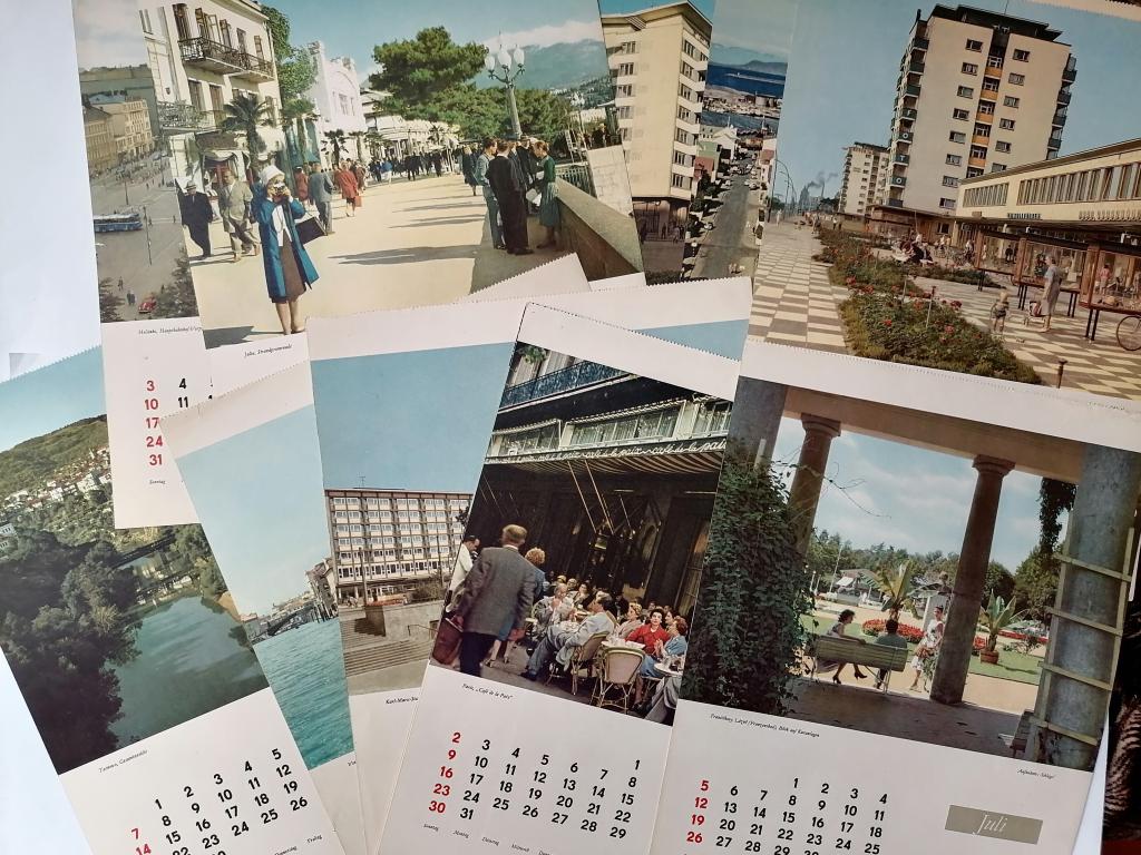 Отрывной настенный календарь ГДР 1950-60е гг. отдельные отрывные листы.