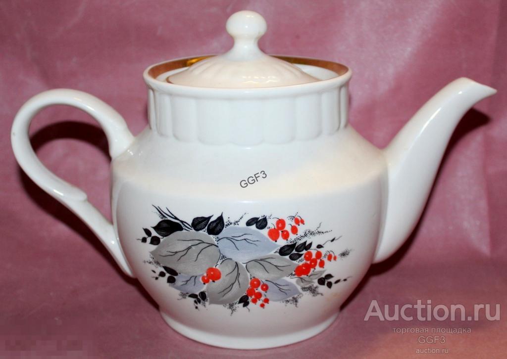 Чайник фарфор фаянс большой заварочный. Артемовск Артёмовский фарфоровый завод. СССР. 