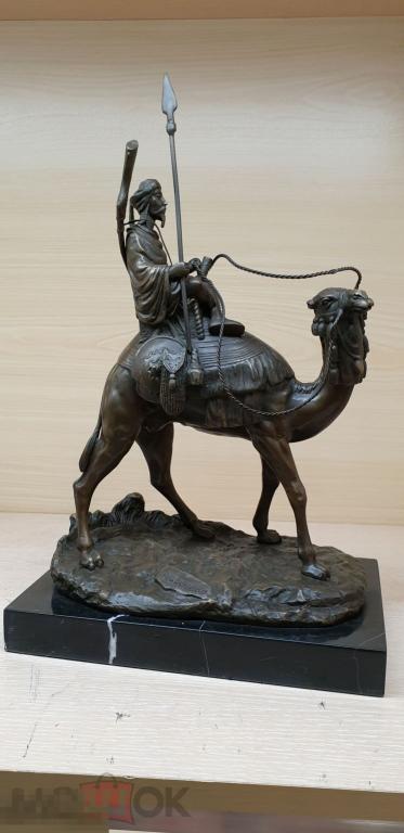 Араб на верблюде 787. Воин. Охотник. Бронза. Статуэтка.