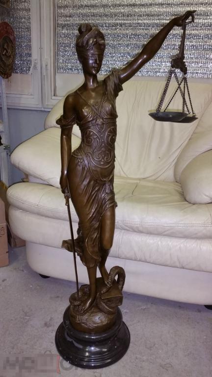 Фемида - богиня правосудия 260 огромная. Бронза. Статуэтка.
