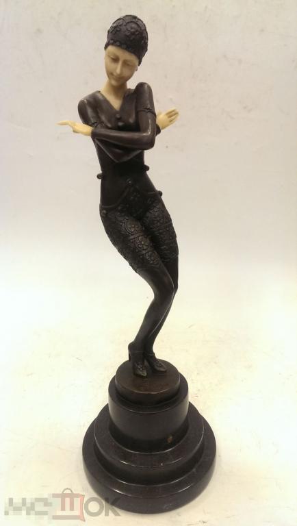 Танцовщица русского балета 011 Девушка. Статуэтка. Бронза, кость.