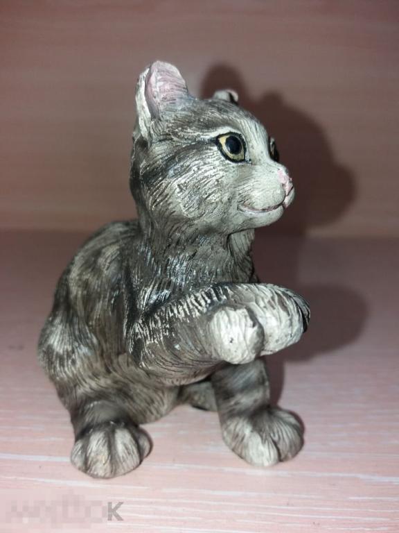 Котенок сидит. Кот. Кошка. Венская бронза. Животные. Статуэтка. 