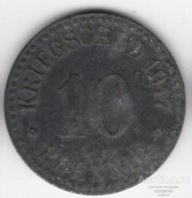 Германия Кассель нотгельд 10 пфеннигов 1917 года