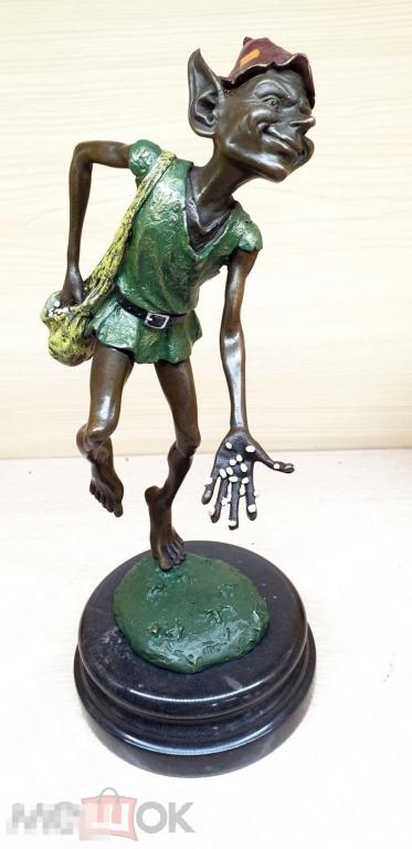 Тролль с семенами 845 Бронза. Статуэтка.