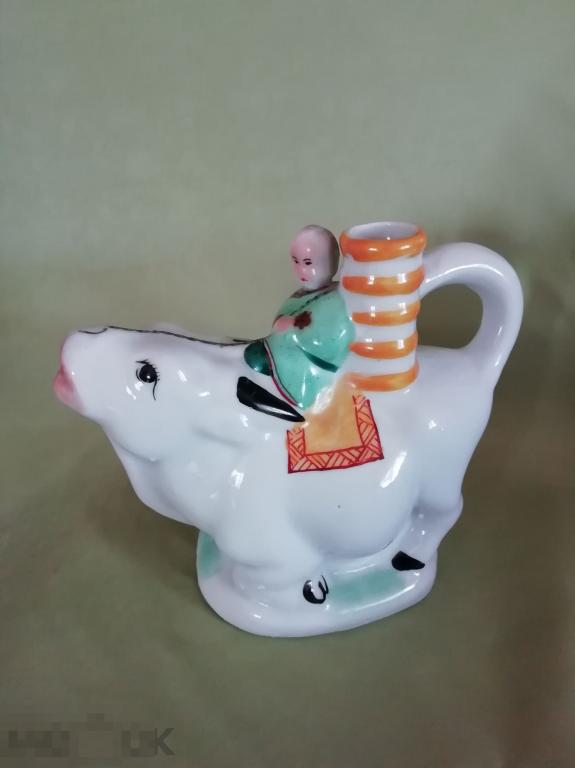 Статуэтка фарфоровая "Мальчик на буйволе" В ОТЛИЧНОМ СОСТОЯНИИ !!! Редкая. 