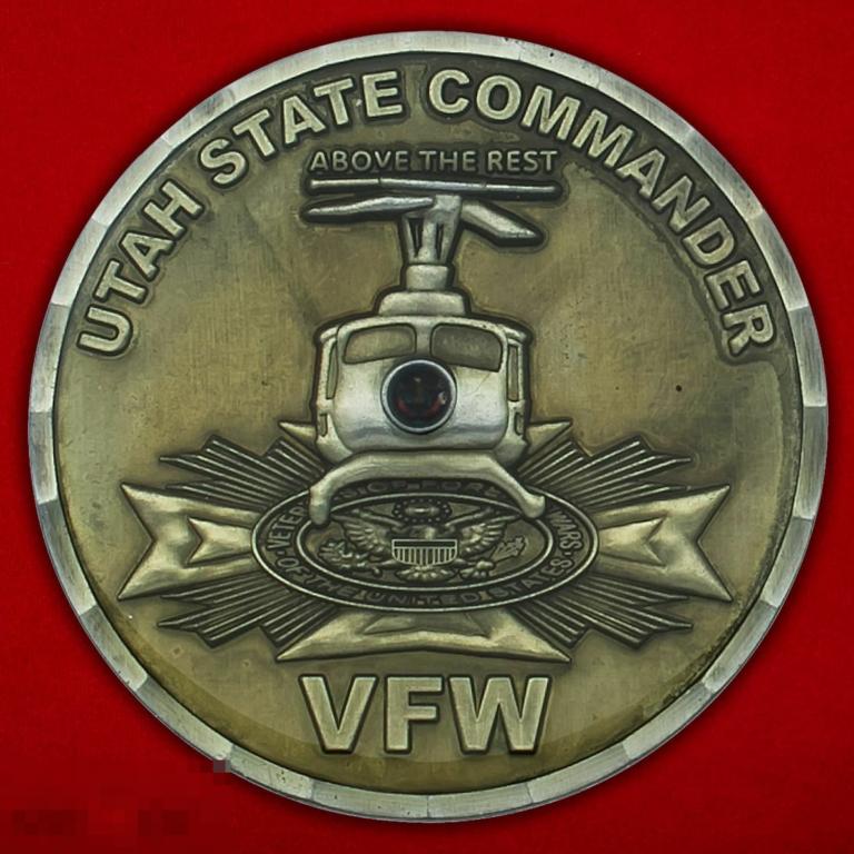 CHALLENGE COIN ПАМЯТНАЯ МОНЕТА АРМИИ США USA база штат ЮТА ВЕРТОЛЕТЫ АПАЧИ