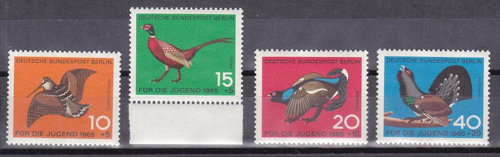 Марки Германия Западный Берлин 1965 г. Птицы Серия 4 марки MNH OG Фауна