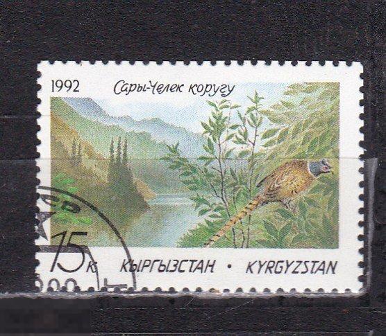 Киргизия 1992 Ландшафты горы птицы 