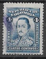 Колумбия 1917 г.  Франсиско Сантандер, военный и политический деятель, национ. герой Колумбии, гаш.