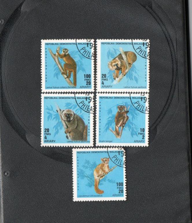 Мадагаскар 1990 год,Лемуры набор.