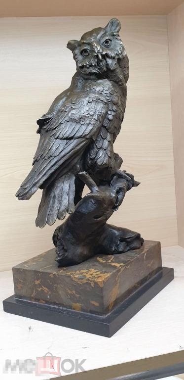 Сова большая AL-200. Бронза. Хищники. Статуэтка.