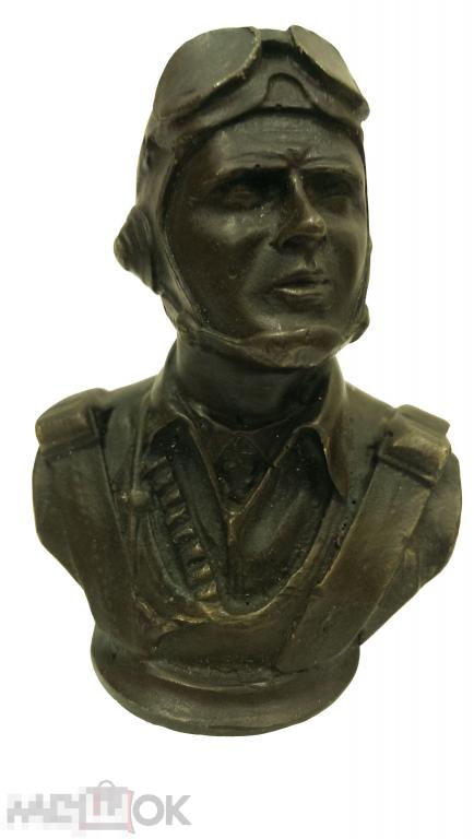 Немецкий летчик. Бюст. Бронза. Германия. Рейх.