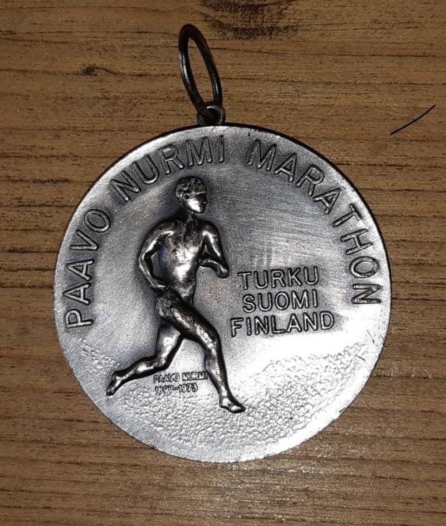Медаль. Paavo Nurmi marathon. Turku Suomi. Finland. 1993 год.