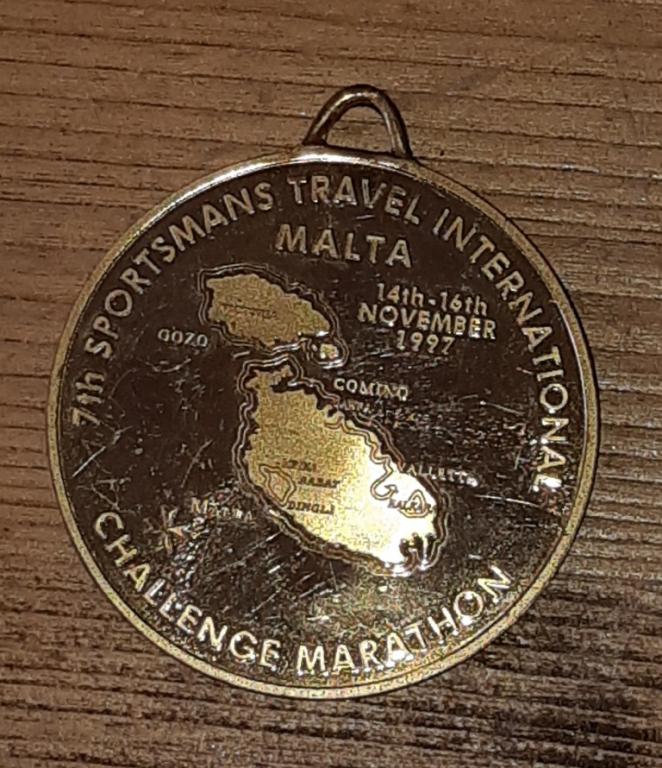 Медаль. 7th sportsman's travel international malta challenge marathon. 1997 год.