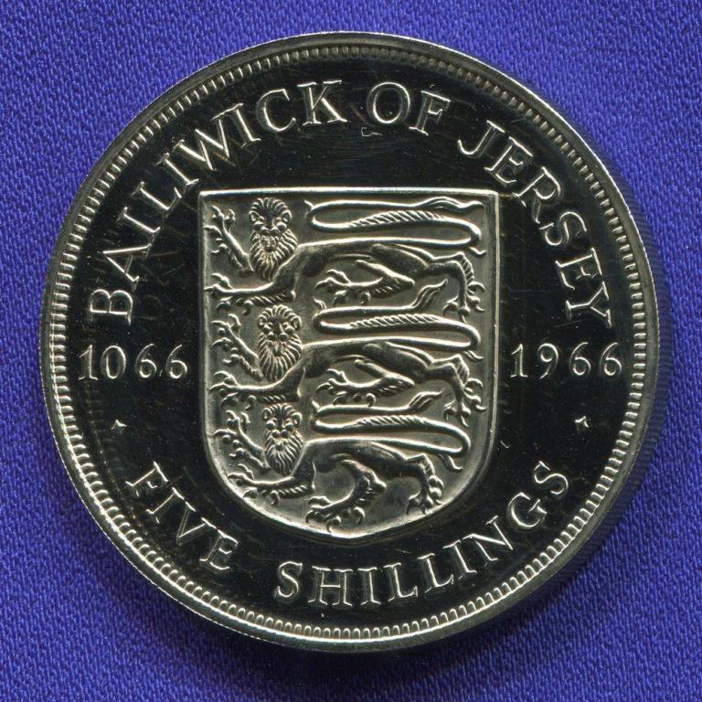 Джерси 5 шиллингов 1966 UNC 900 лет битве при Гастингсе