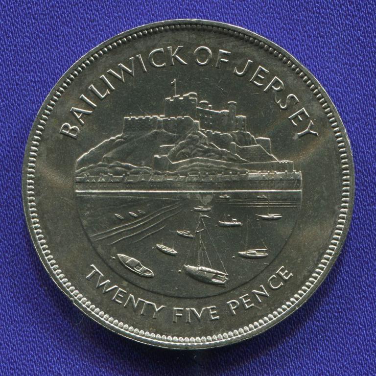 Джерси 25 пенсов 1977 UNC 25 лет правления Елизаветы