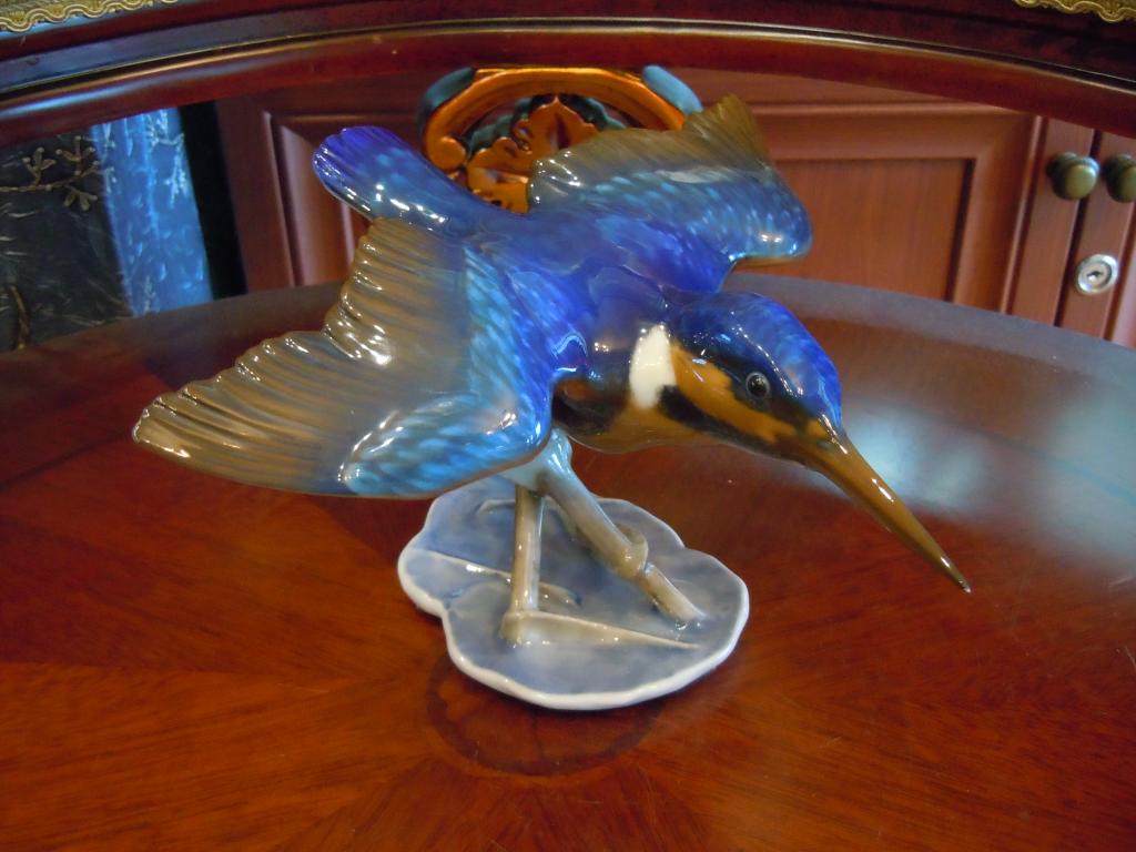 Зимородок Розенталь, Германия, 1940гг, фарфор, выс-11см, дл-18см