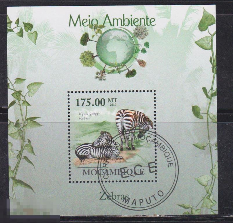 (1) Мозамбик 2010 Лошади зебры 