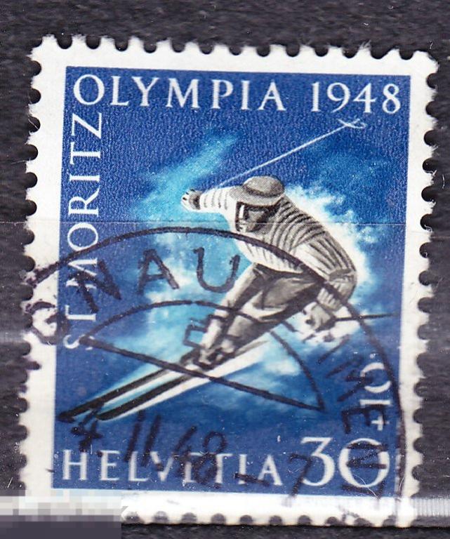 Швейцария 1948 Спорт Олимпиада Сент-Мориц лыжи 