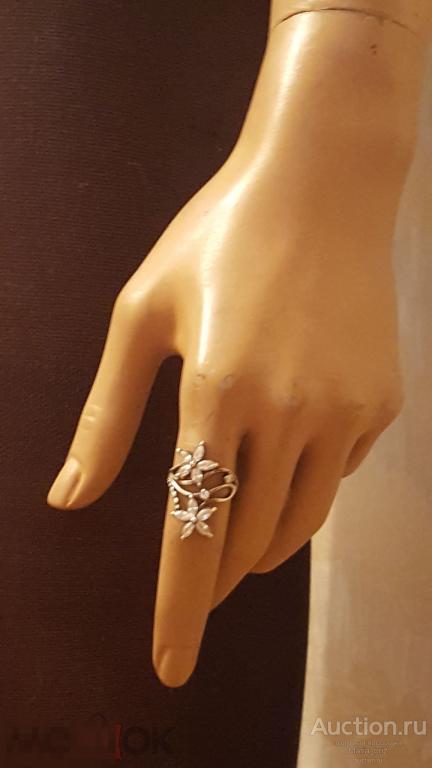 Редкое кольцо 925 серебро фианиты 18 размер 