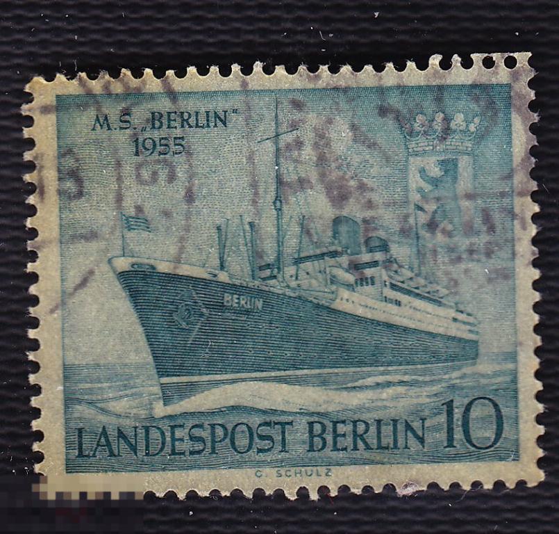 Германия Западный Берлин Теплоход Берлин 1955 корабль 