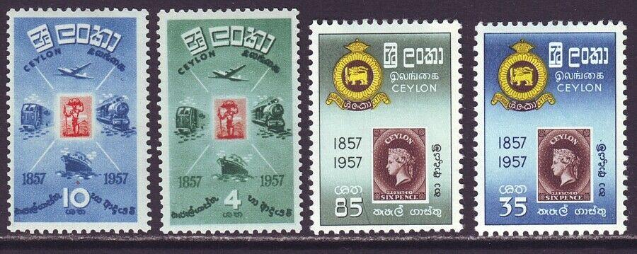Цейлон,1957,Ми-288-91**100 лет первой марке страны