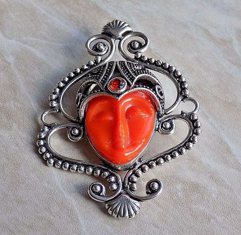 этническая брошь! Будда в рубинах (созд). Ручная работа!