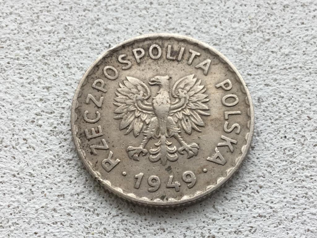 Польша 1 злотый 1949 г._Никель_Д-49