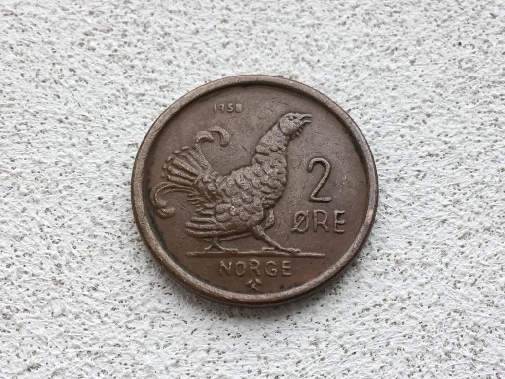 Норвегия 2 эре 1958 г._нечастая!_Д-56