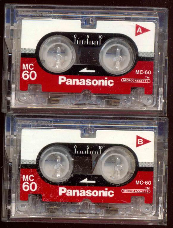 2  микро кассеты PANASONIC MC-60 microcassette  ДЛЯ ДИКТОФОНА И АВТООТВЕТЧИКА отл.сост.
