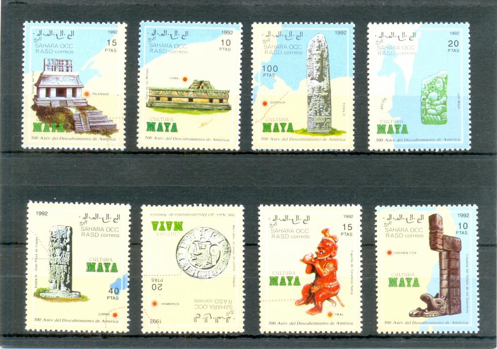 Западная Сахара 1992 г. Археология .  Древняя цивилизация Майя **  MNH