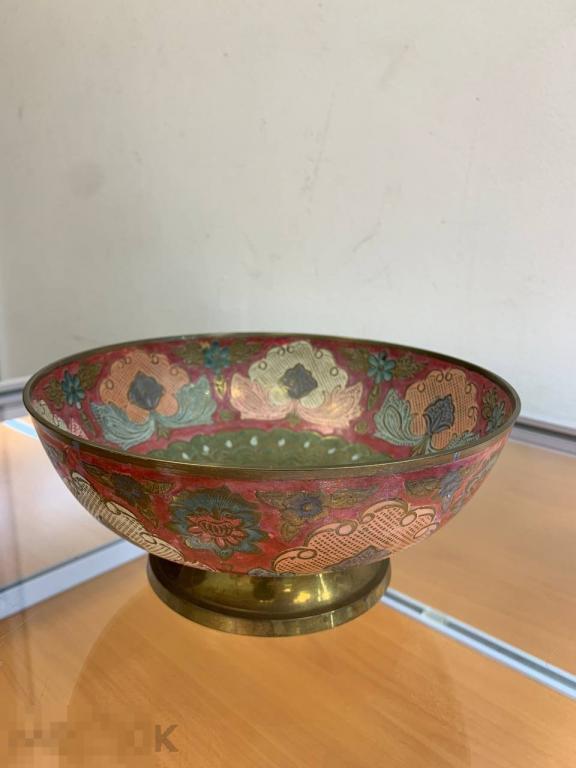 Индия медная чаша с эмалью 
