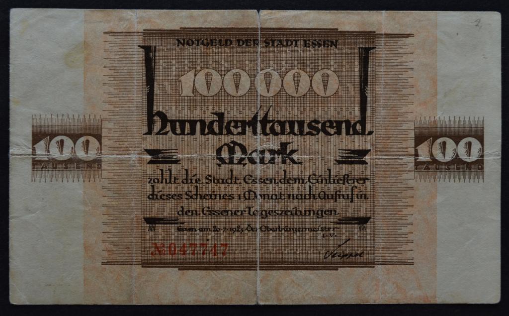 Германия 100000 марок 1923 год.