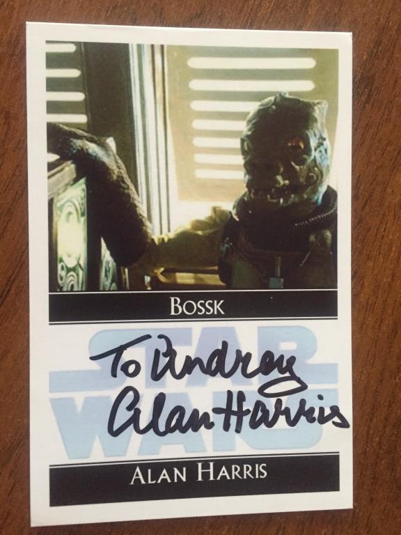 Алан Харрис автограф Звёздные войны