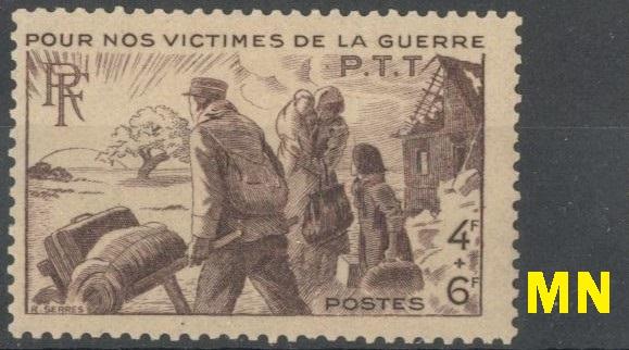 Франция, 1945, № 731, € 0,3, MN, полн., чиновник с семьей в бегах
