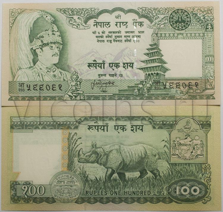 Непал 100 рупий 1981 1987 купюра UNC 72811