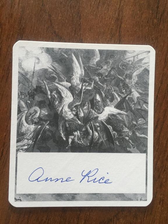 Энн Райс автограф на наклейке