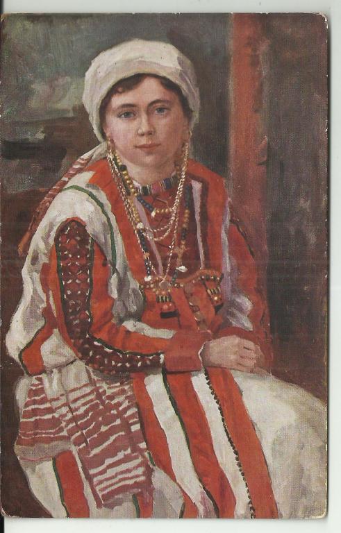 антикварная. ЖИВОПИСЬ.В.КУЗНЕЦОВ. ВОТЯНКА!!!.РУССКИЕ ТИПЫ.НАЦИОНАЛЬНЫЕ ОДЕЖДЫ.украшения.