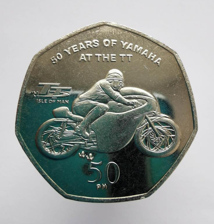 Остров Мэн 50 пенсов 2011 Мотогонки Tourist Trophy ТТ мотоцикл дешево