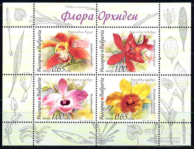 Болгария. 2013 год. Флора. Цветы, орхидеи. Блок