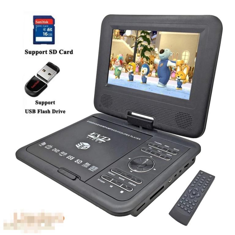 Портативный dvd плеер с поддержкой usb и sd card 