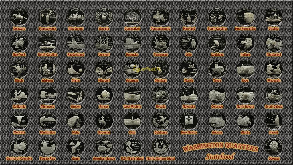 Набор 25 центов 1999-2021 Silver Proof (Штаты, Территории, Парки)