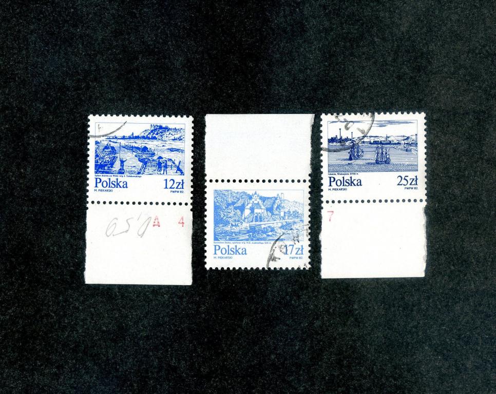 Польша 1982 год.Висла лодки,парусные корабли.
